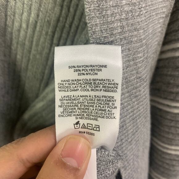 New Express Gray Striped Open Cardigan Size XL Women's - Picture 9 of 9